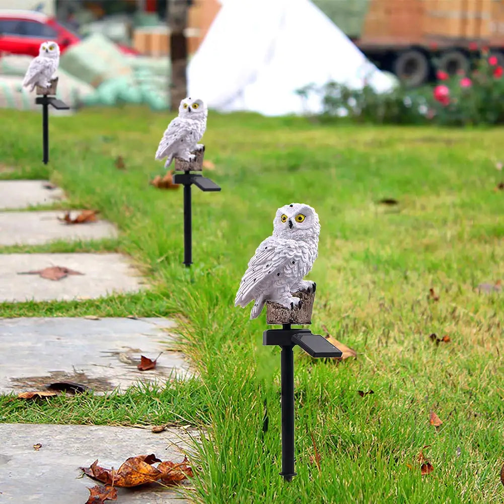 Outdoor Solar LED Garden Light with Owl Decor