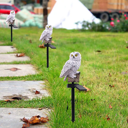 Outdoor Solar LED Garden Light with Owl Decor
