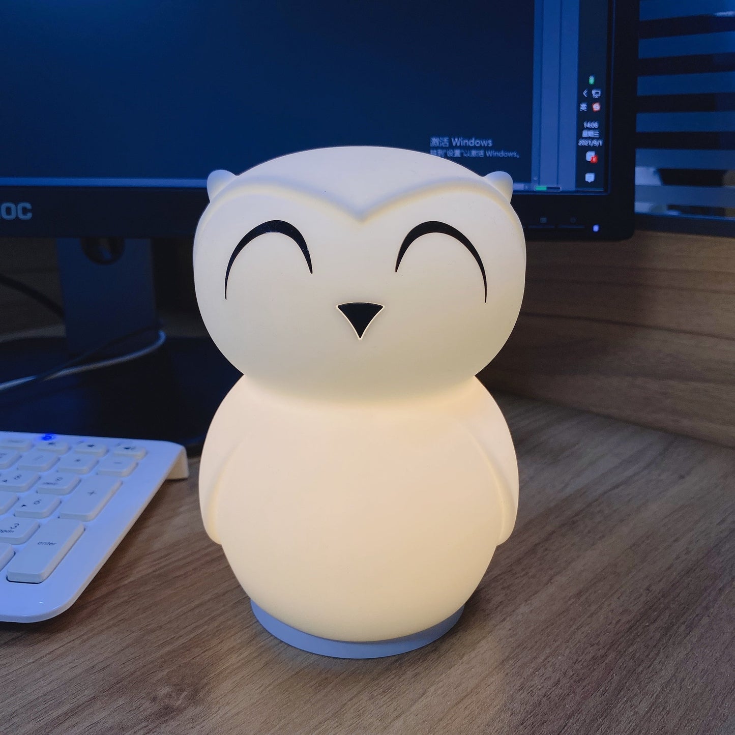 Rechargeable Cute Owl Bedroom Lamp