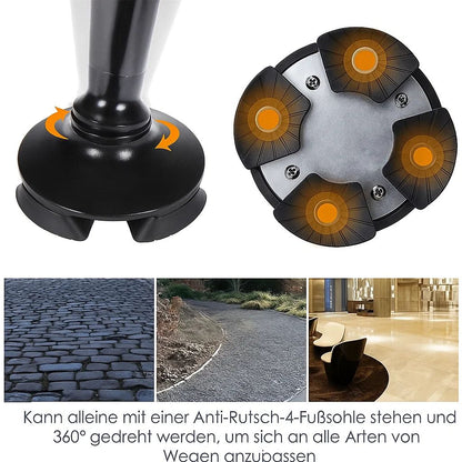 Portable LED Walking Stick with Alarm and Grip