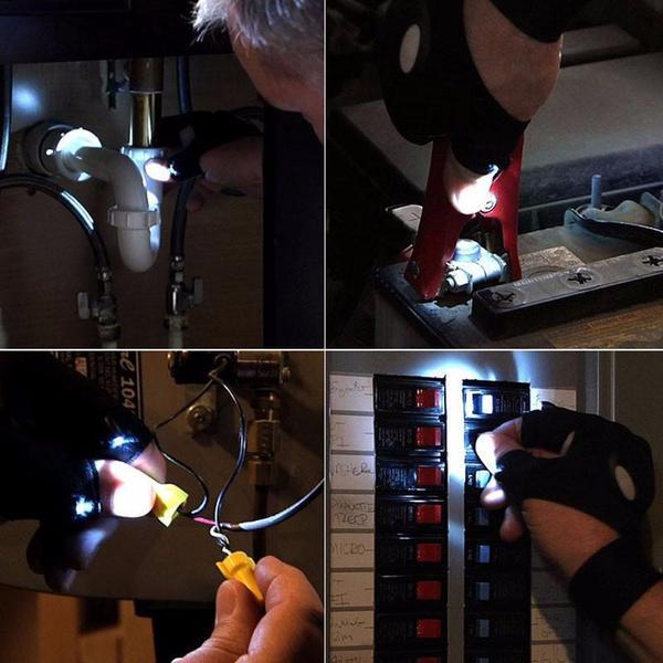 Bright LED Work Gloves for Men