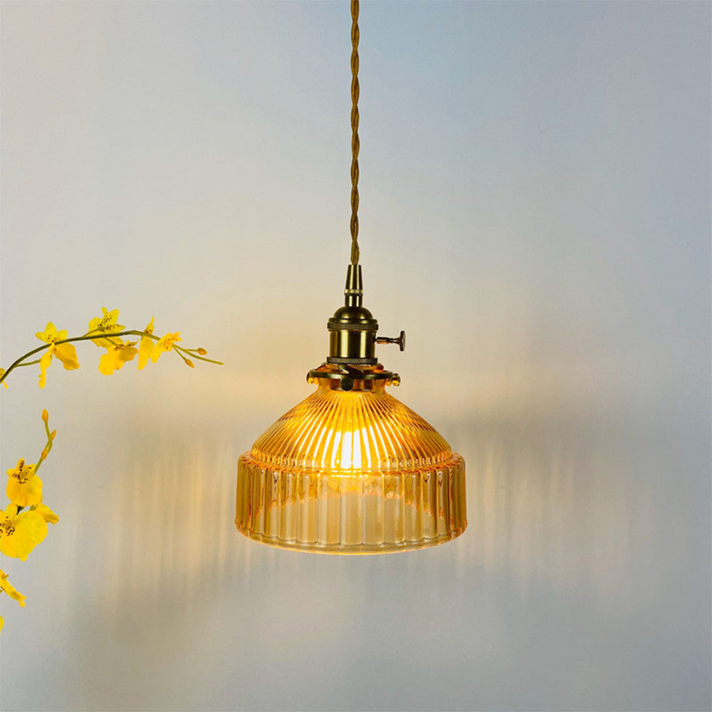 Classic Round Glass Drop Pendant Light