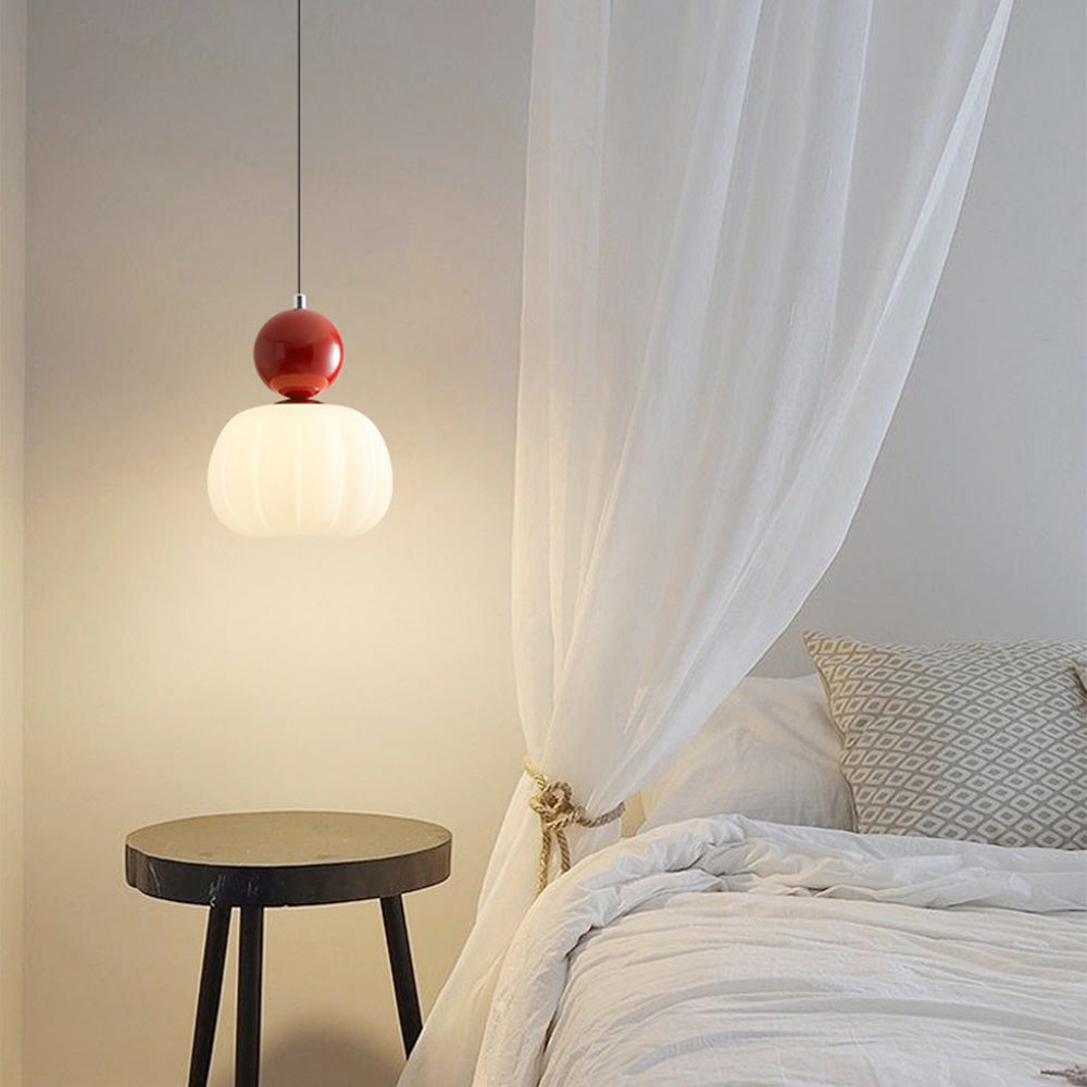 Small Orange Glass Pendant Light