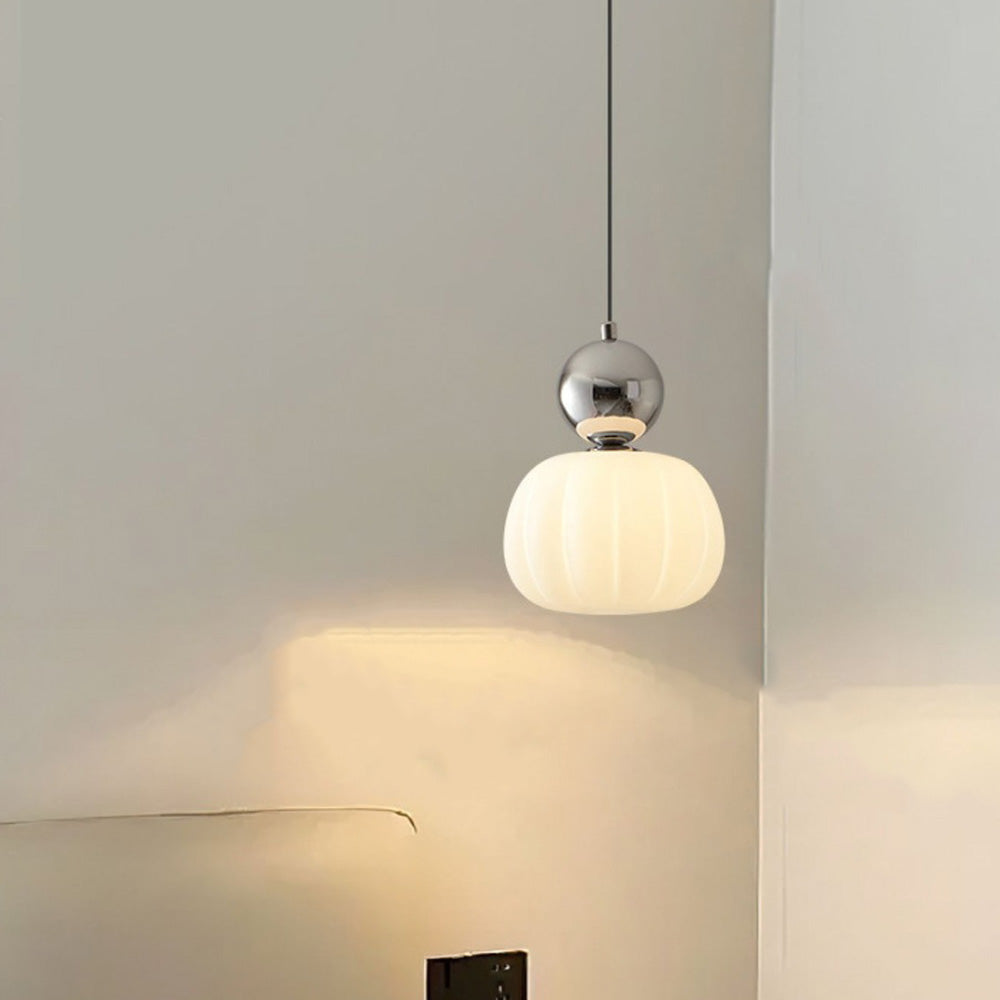 Small Orange Glass Pendant Light