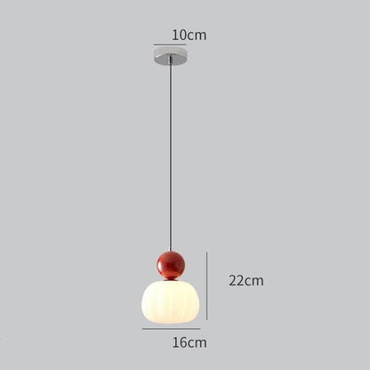 Small Orange Glass Pendant Light