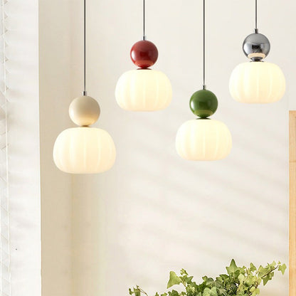 Small Orange Glass Pendant Light