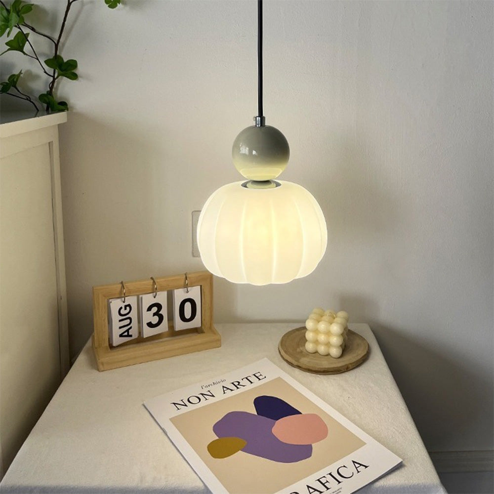 Small Orange Glass Pendant Light