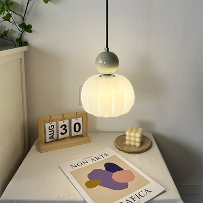 Small Orange Glass Pendant Light