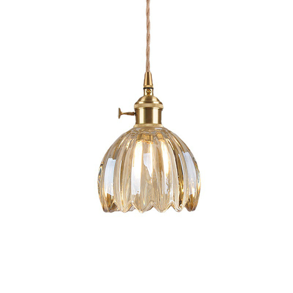 Vintage Floral Glass Hanging Lamp