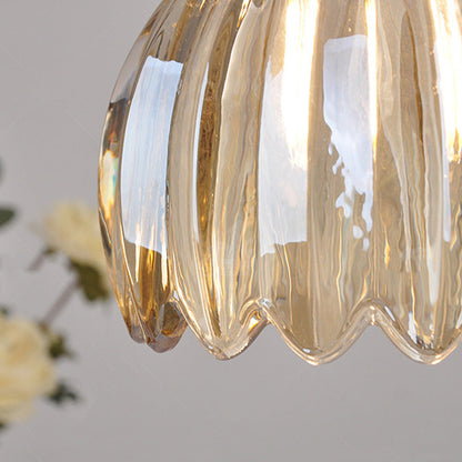 Vintage Floral Glass Hanging Lamp