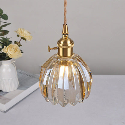 Vintage Floral Glass Hanging Lamp
