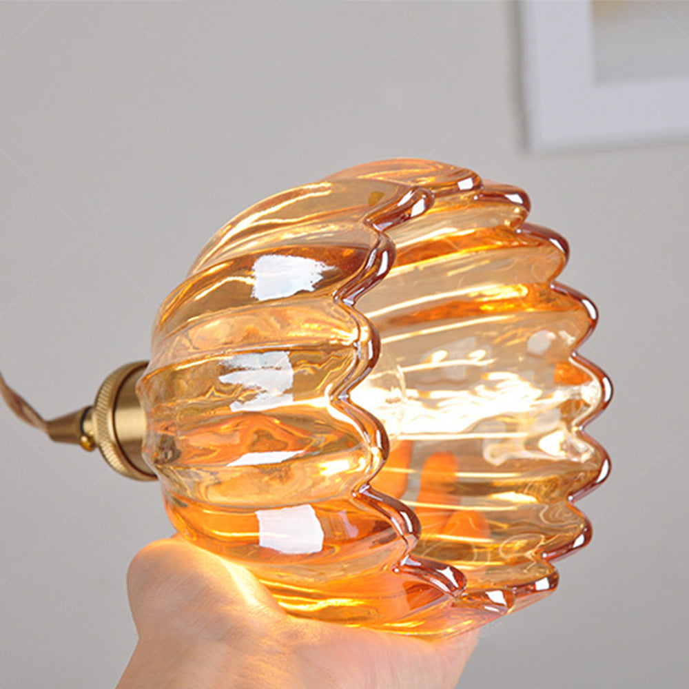Vintage Floral Glass Hanging Lamp
