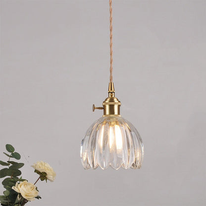 Vintage Floral Glass Hanging Lamp