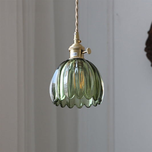 Vintage Floral Glass Hanging Lamp - Cofik