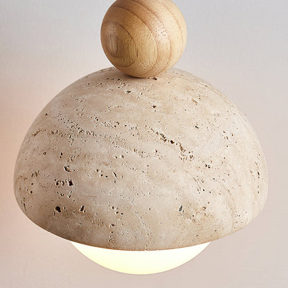 Classic Beige Glass Pendant Light Fixture