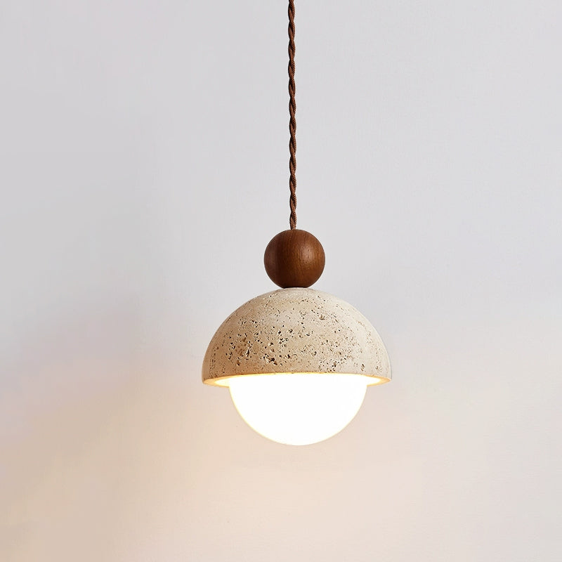 Classic Beige Glass Pendant Light Fixture