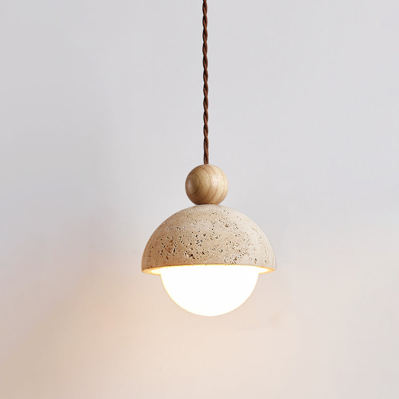 Classic Beige Glass Pendant Light Fixture - Cofik