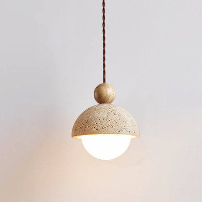 Classic Beige Glass Pendant Light Fixture - Cofik