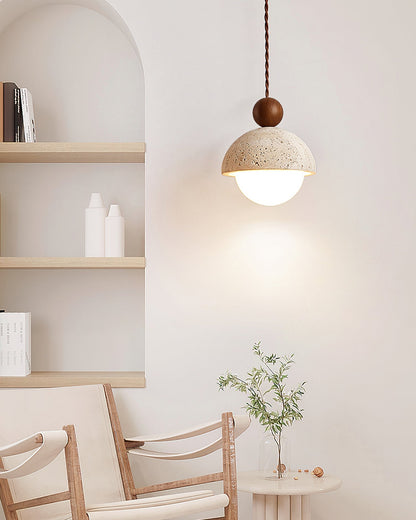 Classic Beige Glass Pendant Light Fixture