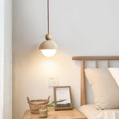 Classic Beige Glass Pendant Light Fixture