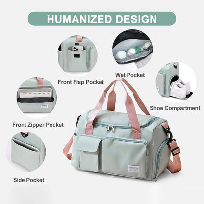 Waterproof Sports Duffel Bag with Multiple Pockets