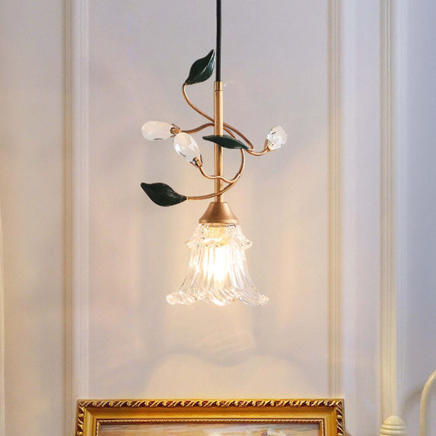 Rustic Floral Hanging Lamp
