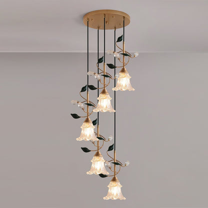 Rustic Floral Hanging Lamp