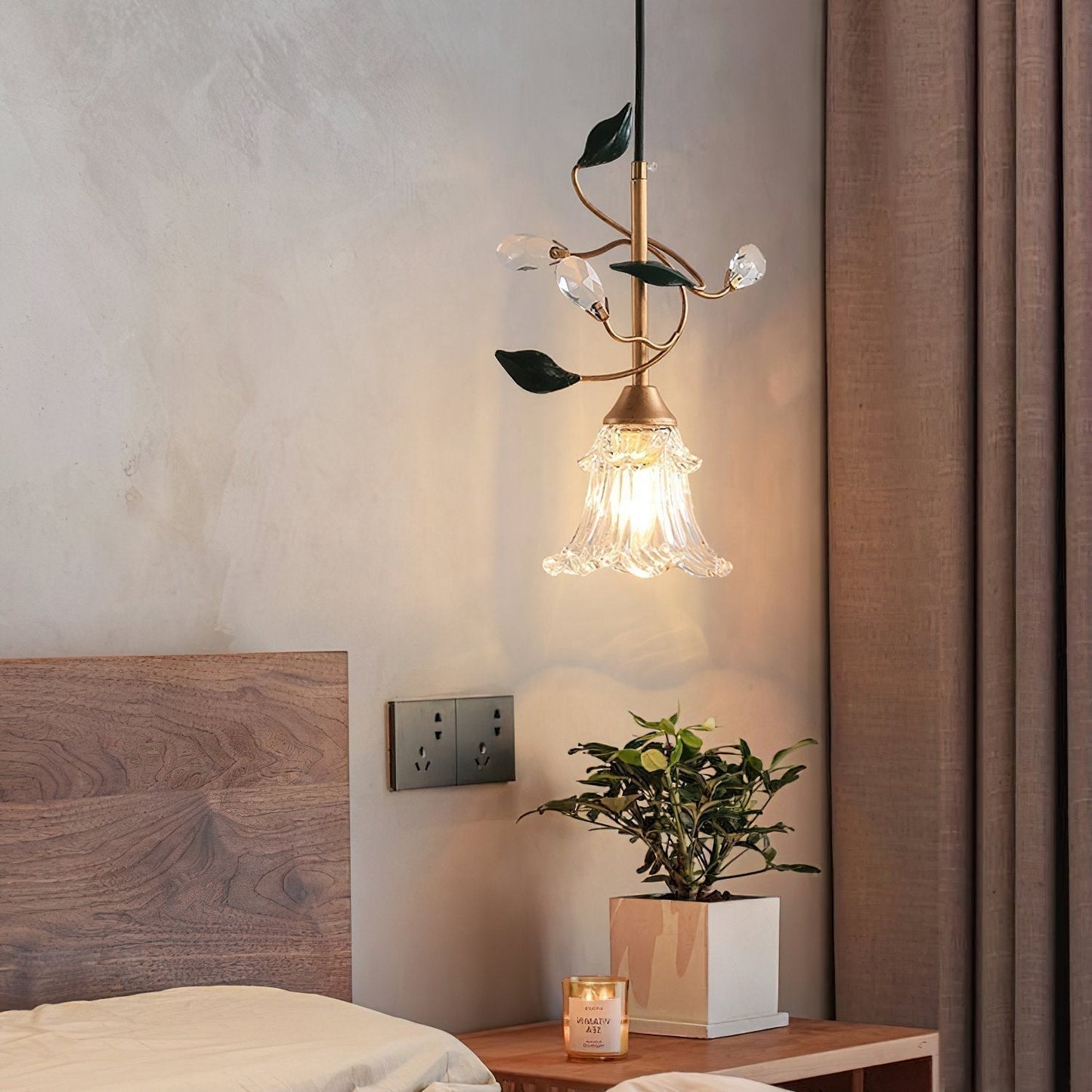 Rustic Floral Hanging Lamp