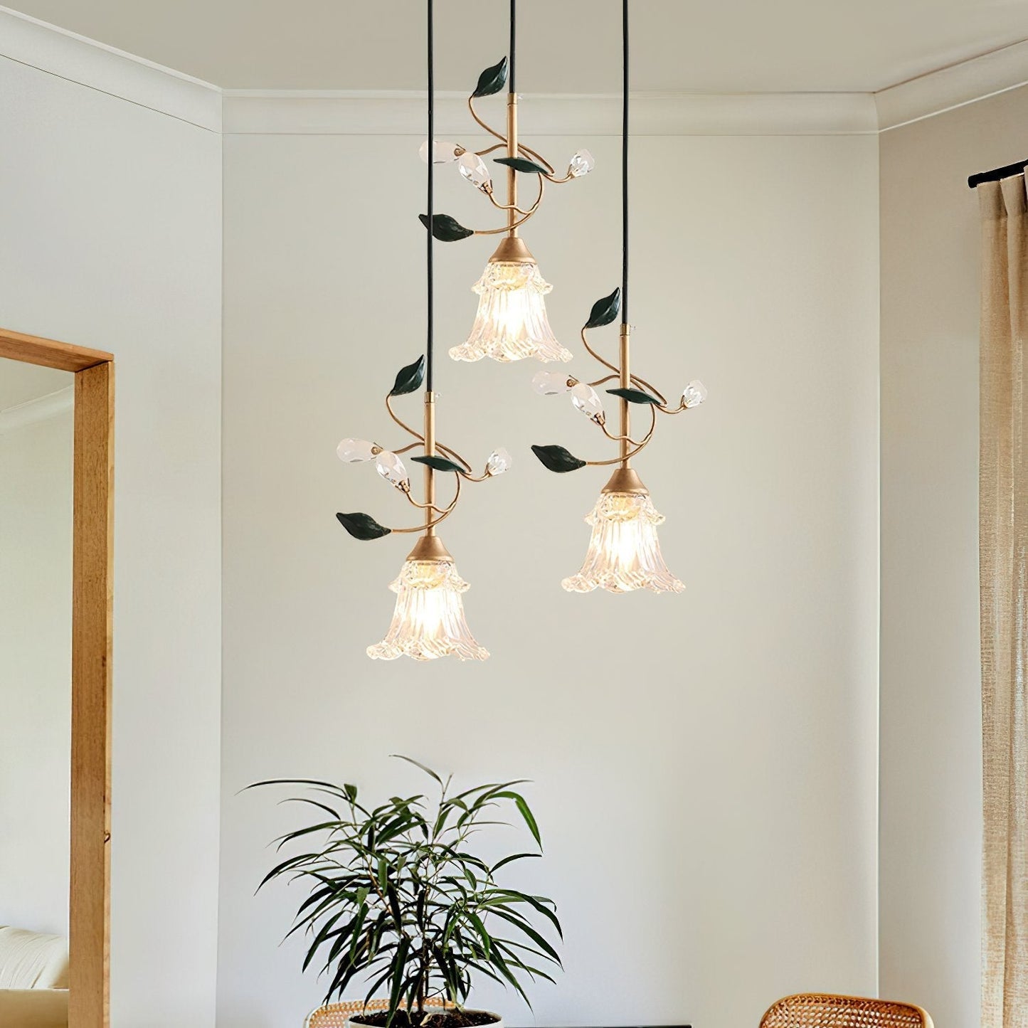 Rustic Floral Hanging Lamp