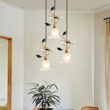 Rustic Floral Hanging Lamp