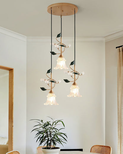 Rustic Floral Hanging Lamp