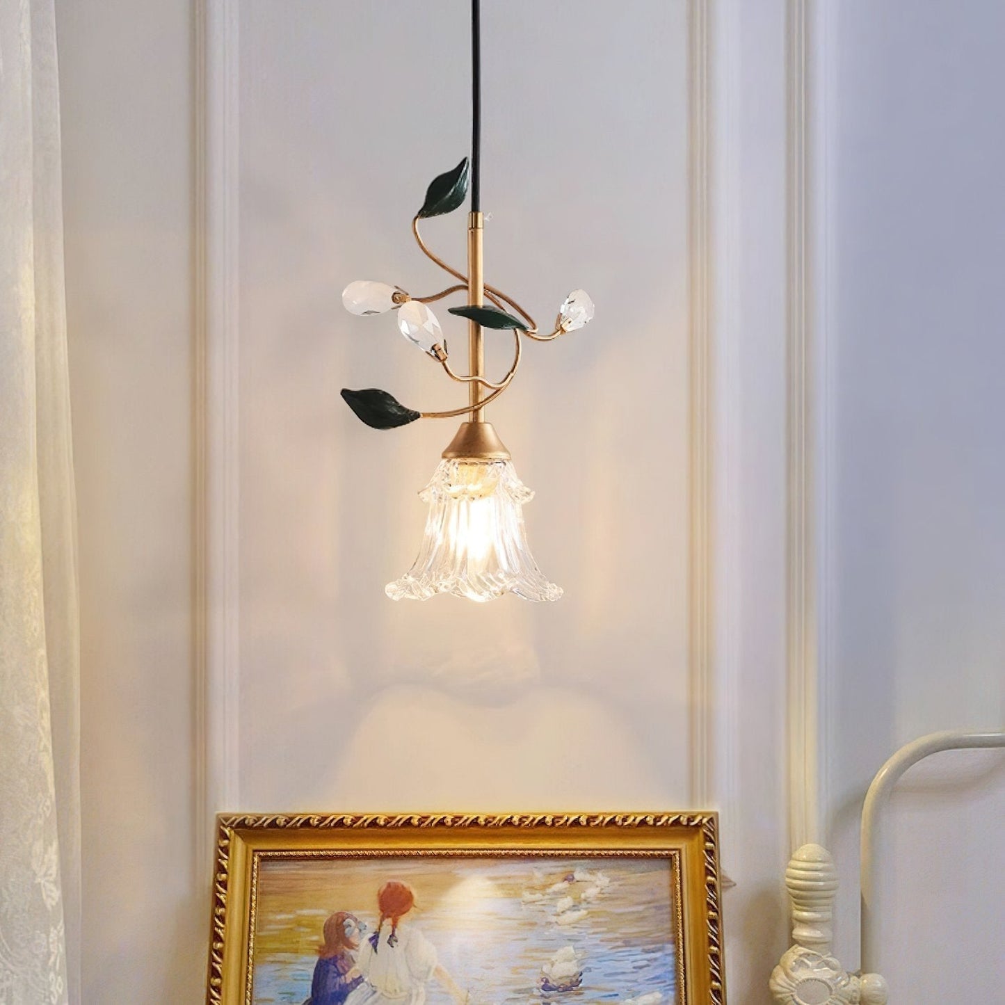 Rustic Floral Hanging Lamp