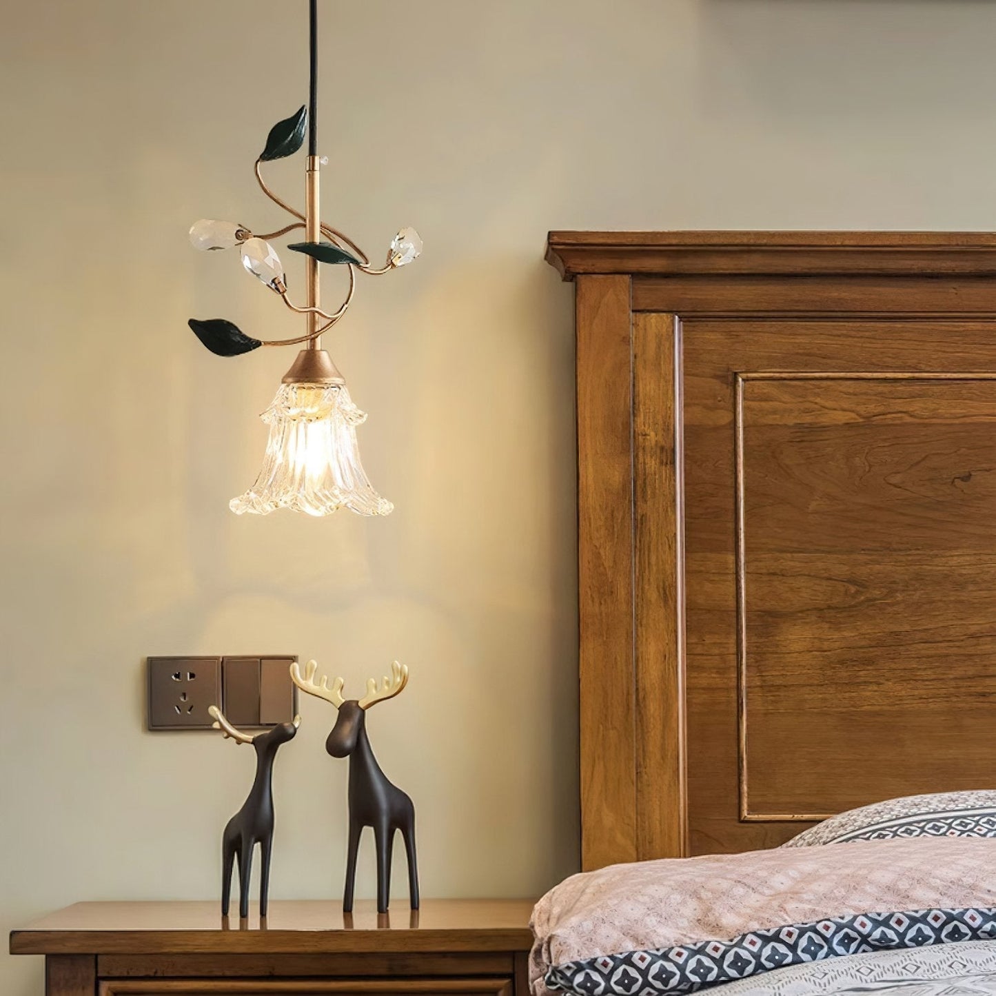 Rustic Floral Hanging Lamp