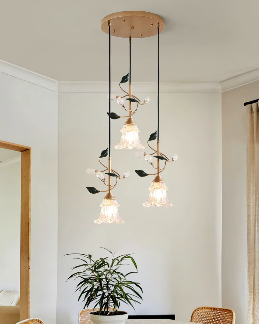 Rustic Floral Hanging Lamp