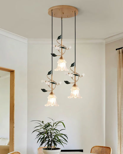 Rustic Floral Hanging Lamp
