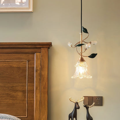 Rustic Floral Hanging Lamp