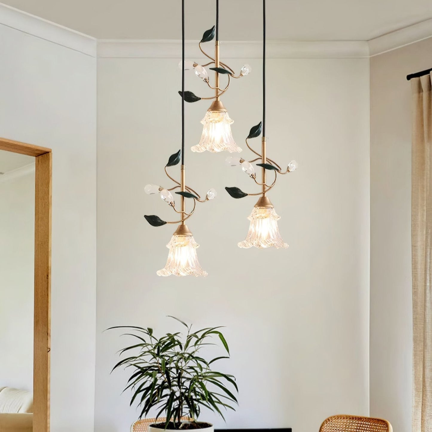 Rustic Floral Hanging Lamp