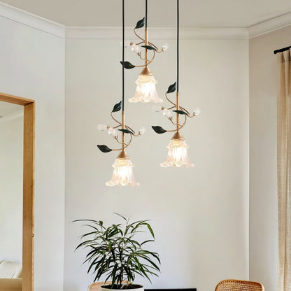 Rustic Floral Hanging Lamp