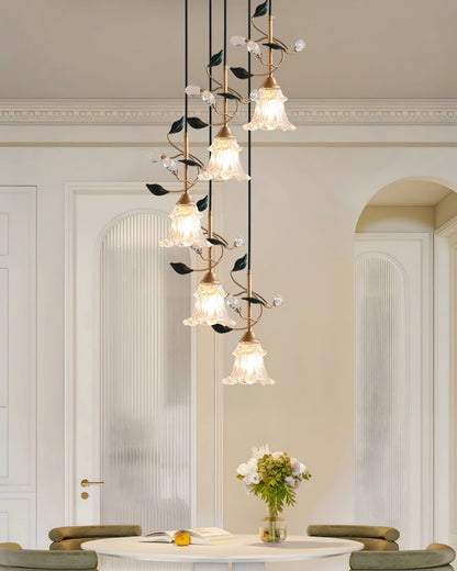 Rustic Floral Hanging Lamp
