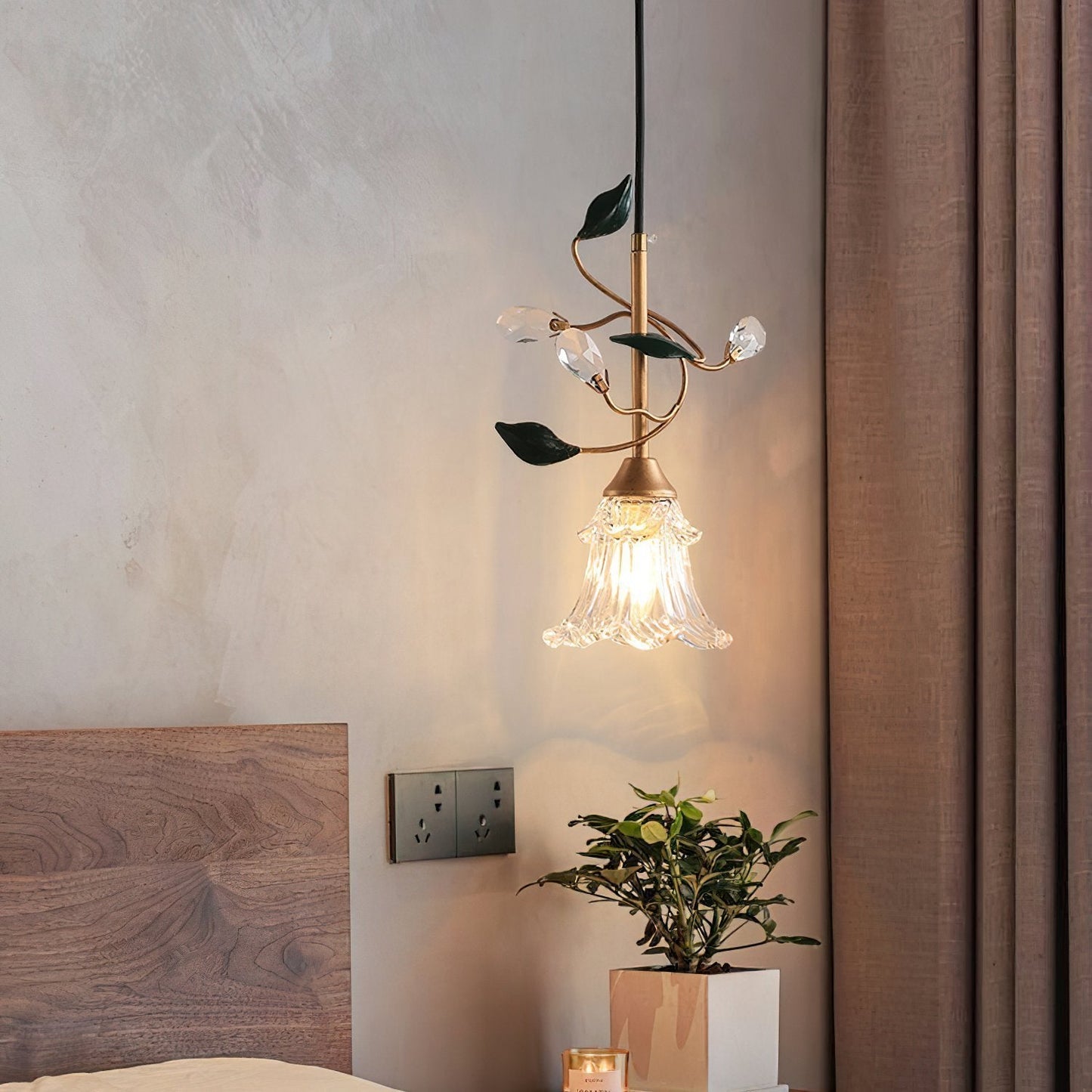 Rustic Floral Hanging Lamp