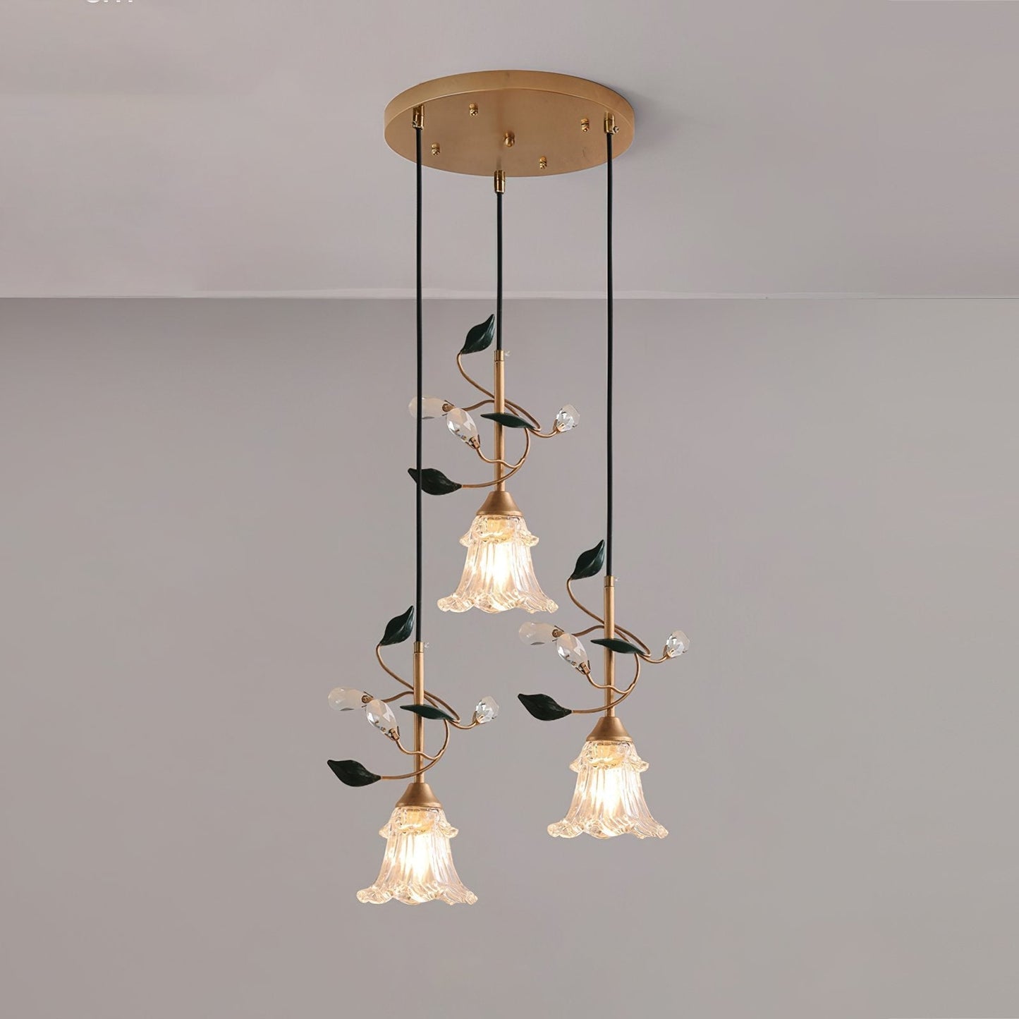 Rustic Floral Hanging Lamp