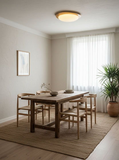 Compact LED Ceiling Lamp 12W Wooden Flush Mount