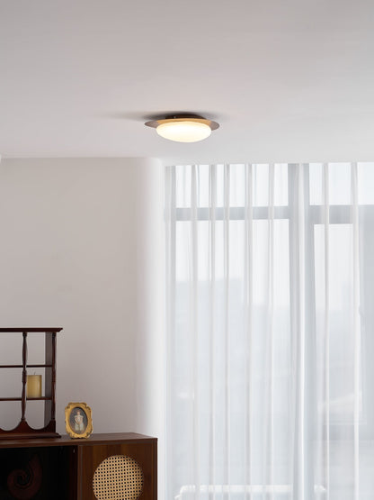 Compact LED Ceiling Lamp 12W Wooden Flush Mount