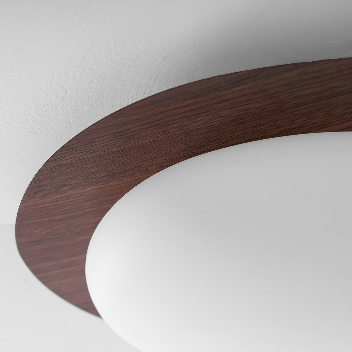 Compact LED Ceiling Lamp 12W Wooden Flush Mount