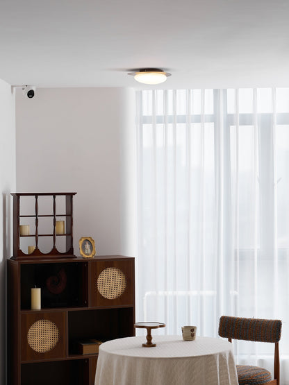 Compact LED Ceiling Lamp 12W Wooden Flush Mount