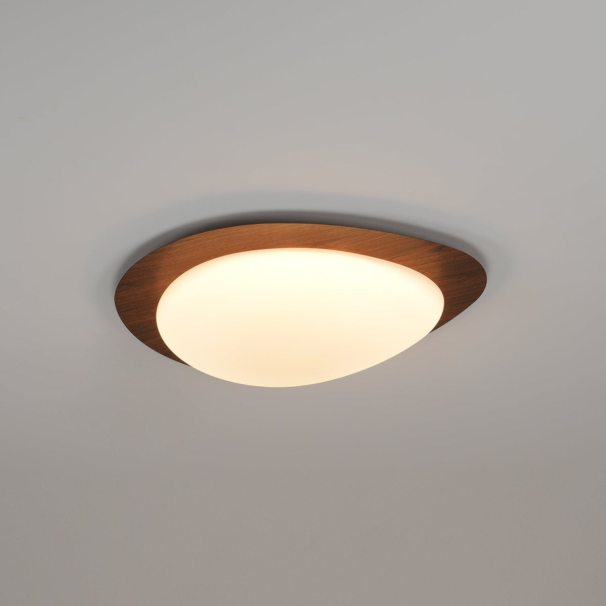 Compact LED Ceiling Lamp 12W Wooden Flush Mount