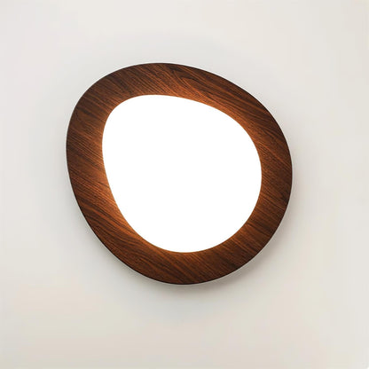 Compact LED Ceiling Lamp 12W Wooden Flush Mount