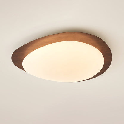 Compact LED Ceiling Lamp 12W Wooden Flush Mount