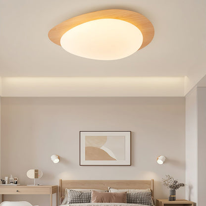 Compact LED Ceiling Lamp 12W Wooden Flush Mount - Cofik