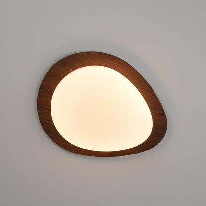 Compact LED Ceiling Lamp 12W Wooden Flush Mount